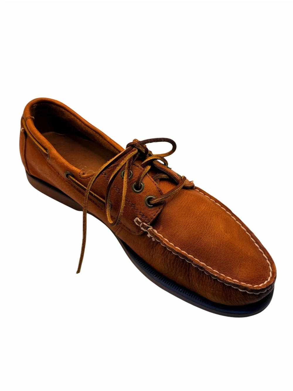 Polo Ralph Lauren Bienne Leather Boat Shoes Men’s 10D Brown Moc Lace-Up Casual